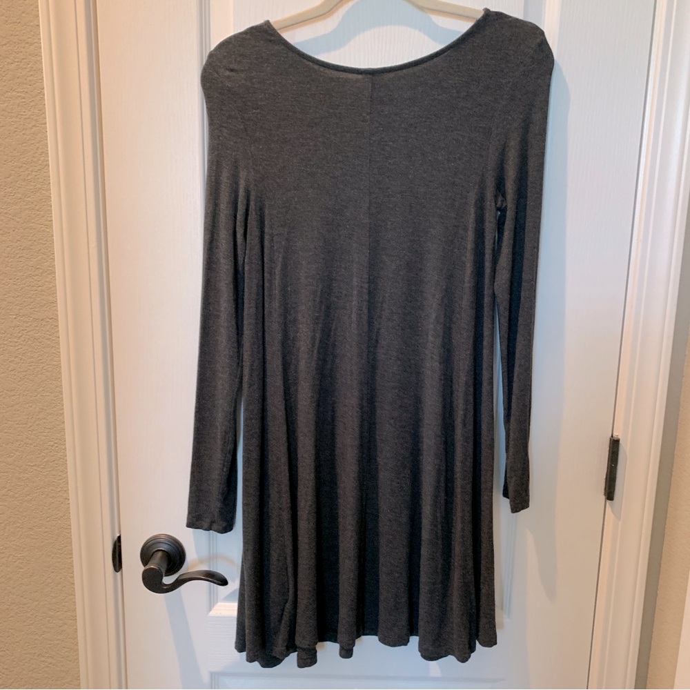 OLD NAVY Gray Crew Neck Long Sleeve A-Line Mini Dress Size SP - Picture 10 of 12